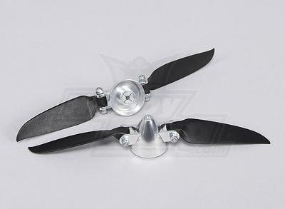 Folding Propeller Assembly 7x3 (Alloy/Hub Spinner) (2pc/bag)