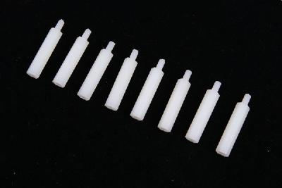 6 x 25mm + 6mm M3 One End Threaded Nylon Spacer/ Pole (8pcs)