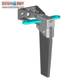 Aluminum Alloy 65 Single Rudder Length=30mm Height=65mm with Water Pickup for RC Boat