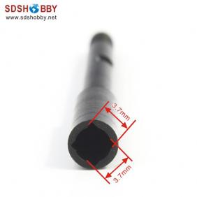 Drive shaft with screw  Length=100mm  Dia-A=4.76mm Dia-B=6.35mm Side=3.7X3.7mm