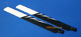 430mm Fiberglass Main Blades for 500 Class Electric Helicopters (Black/White)