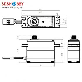 Power HD 2.6KG Digital Servo DC-1241MG with 25T Metal Gears, Double Bearings