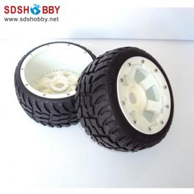 Baja 5B Secondary Generation On-road Rear Tire with High Strength Nylon Wheel Hub*One Pair for 1/5 Scale Gasoline Car