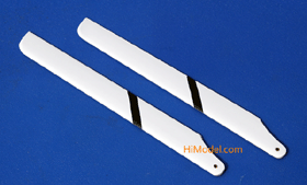 250mm Fiberglass Main Blades for 300 Class Electric Helicopters (White W/Black strip)