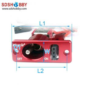 Square Aluminum Alloy Single Switch-Red