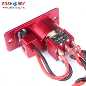 Square Aluminum Alloy Single Switch-Red