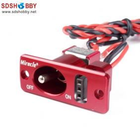 Square Aluminum Alloy Single Switch-Red