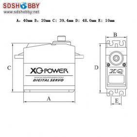 XQ Power 6V 8KG Digital Metal Servo with 2 Ball Bearings and Titanium Alloy