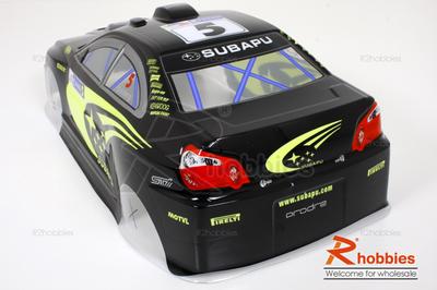 1/10 Subaru Impreza Analog Painted RC Car Body With Rear Spoiler (Black)