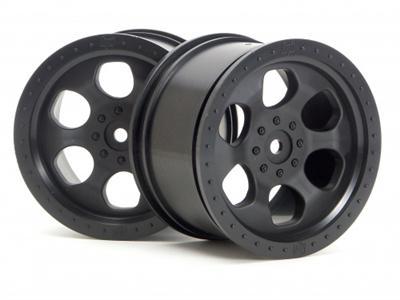 HPI 6-Spoke Wheel Black Savage (2) HPI3116