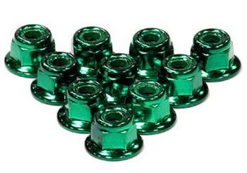 Integy Color Flanged Locknut 5mm (10) INTC24435GREEN