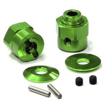 Integy Hex Wheel Hub Set +5 Offset Wraith (2) INTC24396GREEN