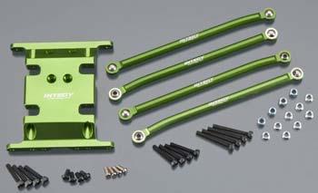 Integy Alloy Gearbox Holder Lower Link Green SCX10 (4) INTC23126GREEN