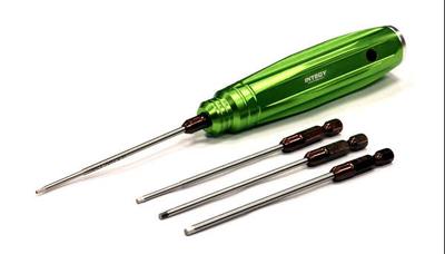 Integy Billet Handle, Metric Hex Allen Wrench Set (4) INTC23767GREEN