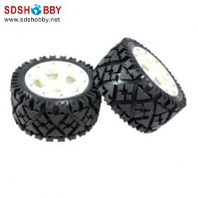 Baja 5B All Terrain Rear Tire with High Strength Nylon Wheel Hub*One Pair for 1/5 Scale Gasoline Car