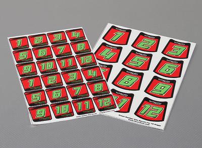 Self Adhesive Decal Sheet - Number Kit 1/10 Scale (Green)