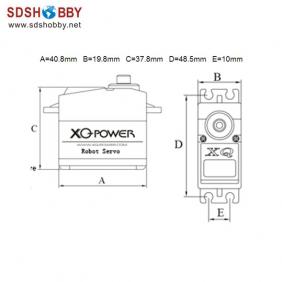 XQ Power 14.5kg/62g Digital Robot Servo XQ-RS313E with Metal Gear 25T FUTABA