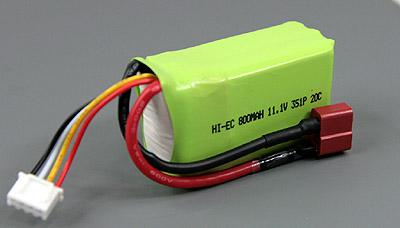 HI-EC 800mah/11.1V 20C Li-poly Battery Pack W/T-connector