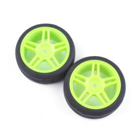 Wheels Set For 1/10 Racing Car With  Green  Hub Rim (2pcs)