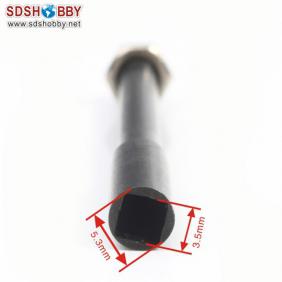 Drive shaft with screw In reverse Length=62mm Dia-A=4mm  Dia-B=5.3mm Side=3.5X3.5mm