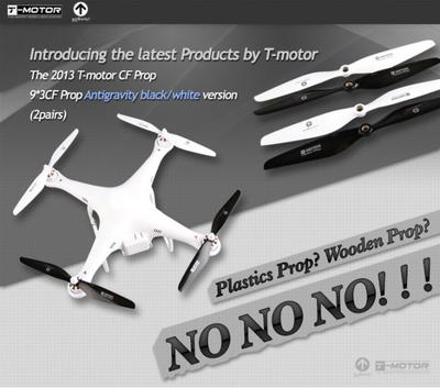 AntiGravity Carbon Fiber Props  - 9 x 3 (2 White, 2 Black)