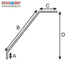 One Pair F3A Carbon Fiber Landing Gear with 3K Treatment for 90 Grade Nitro Airplanes