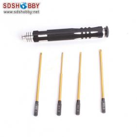 Extra Long Outer Hexagonal Terminal Four-in-One Tool Kit with Aluminum Alloy Handle