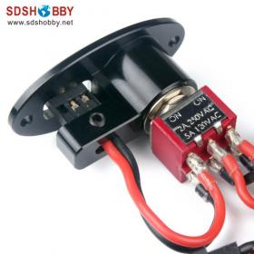 Oval Aluminium Alloy Single Switch Black