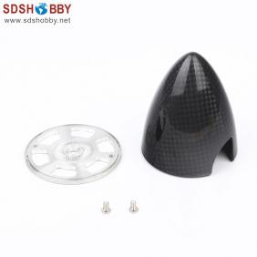 RC Model 2.25″(57.2mm)  Carbon Fiber Bullet Spinner with Aluminum Back Plate 3K Surface Processing