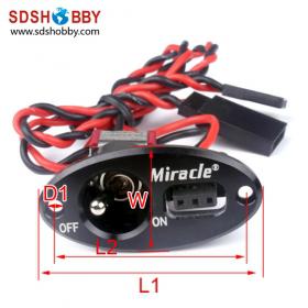 Oval Aluminium Alloy Single Switch Black