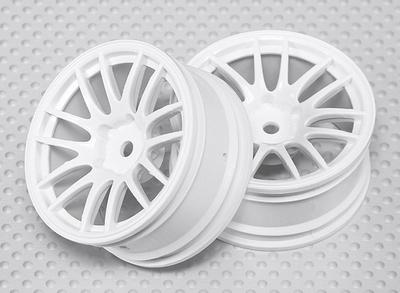 1:10 Scale Wheel Set (2pcs) White Split 7-Spoke RC Car 26mm (3mm offset)