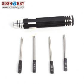 Ordinary Outer Hexagonal Terminal Four-in-One Tool Kit with Aluminum Alloy Handle