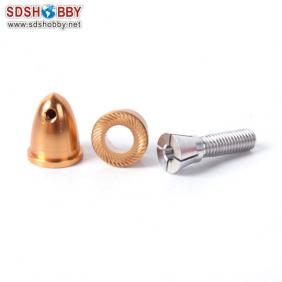 Aluminum Bullet Propeller Adaptor 3.17mm Yellow Color