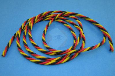 Premium Servo Wire - 22g Twisted, 1m Section