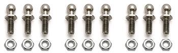 Associated Ballstud Set .30 Silver ASC6275