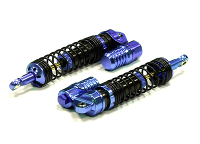 Integy Billet Machined Alloy Piggyback Shock Set Axial Wraith Blue (2) INTC23782BLUE