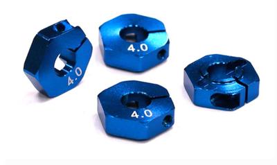 Integy Hex Wheel Hub, 12x4mm, Blue: 1/10TC INTC23595BLUE