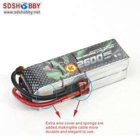 Gens ACE New Design High Quality 2600mAh 25C 4S 14.8V Lipo Battery with T Plug