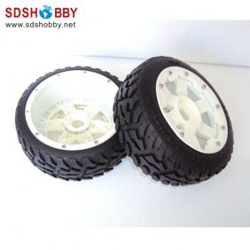 Baja 5B Secondary Generation On-road Front Tire with High Strength Nylon Wheel Hub*One Pair for 1/5 Scale Gasoline Car