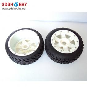 Baja 5B Secondary Generation On-road Front Tire with High Strength Nylon Wheel Hub*One Pair for 1/5 Scale Gasoline Car