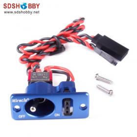 Square Aluminium Alloy Single Switch Blue