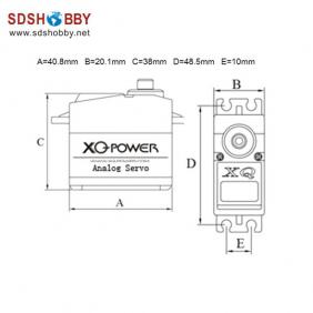 XQ Power 9.8kg/56g Analog Servo XQ-S3009M with Metal Gear