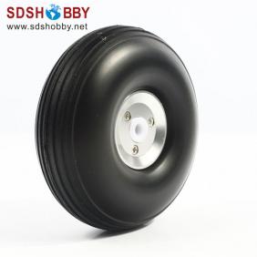 RC Airplane RC Airplane PU wheel with CNC Aluminum Hub 5.0'' (D127 x H46 x Φ6mm)