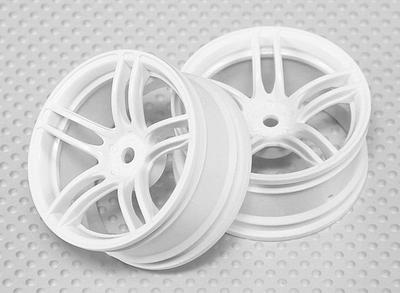 1:10 Scale Wheel Set (2pcs) White Split 5-Spoke RC Car 26mm (3mm offset)