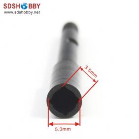 Drive shaft with screw  Length=62mm Dia-A=4mm Dia-B=5.3mm Side=3.5X3.5mm