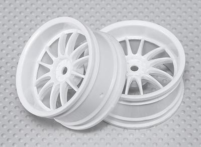 1:10 Scale Wheel Set (2pcs) White Split 6-Spoke RC Car 26mm (3mm offset)