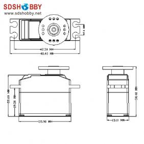 Power HD 2.1KG Digital Servo HD-3688HB with 25T Plastic Gear, Double Bearings