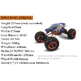 HSP 1/8th Scale Electric Off-Road Climbing Wecker (Model NO.:94882) with 2.4G Radio, Two RC540 Motor, 7.2V1800mAh Battery