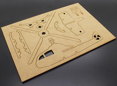 Military Helicopter Laser Cut Wood Model (KIT)