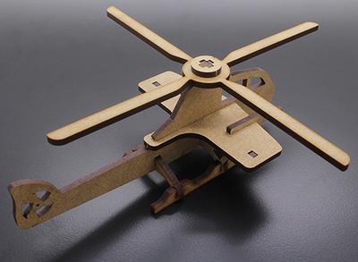 Military Helicopter Laser Cut Wood Model (KIT)